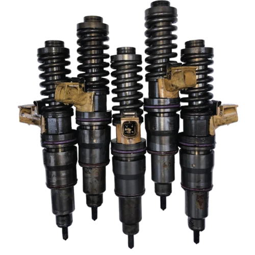 Diesel fuel injectors before remanufacturing